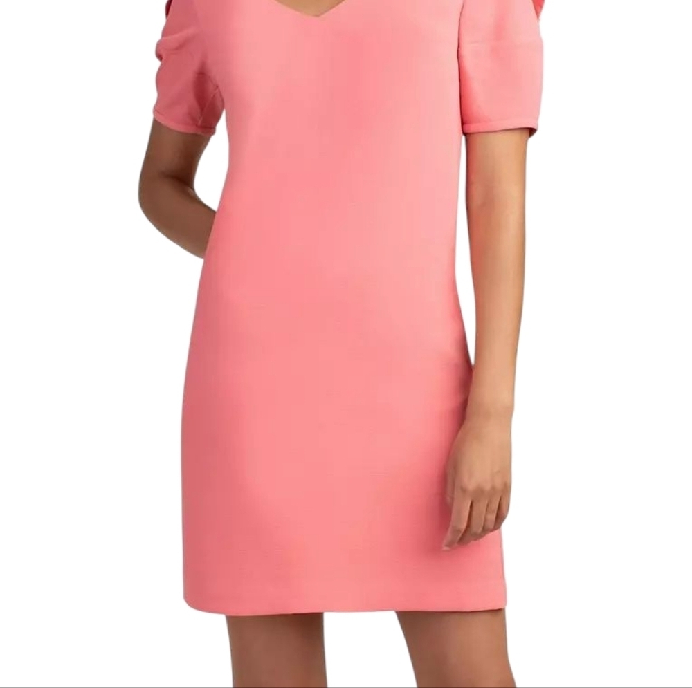 Trina Turk -Women's Size M ,Coral Pink Short Sleeve Dress. Cocktail, Office